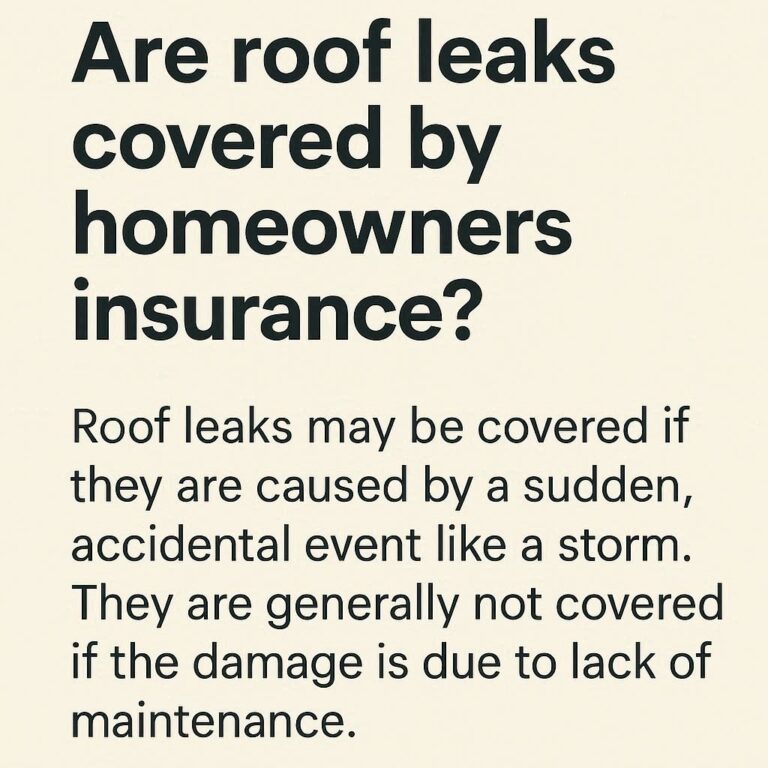 Are Roof Leaks Covered by Homeowners Insurance