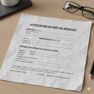 Modèle Attestation Prêt de Véhicule