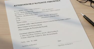 Modèle Attestation d’Autorité Parentale