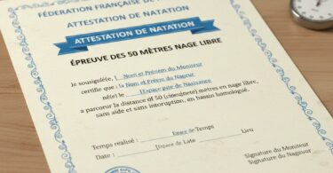 Modèle d'Attestation de Natation 50 m