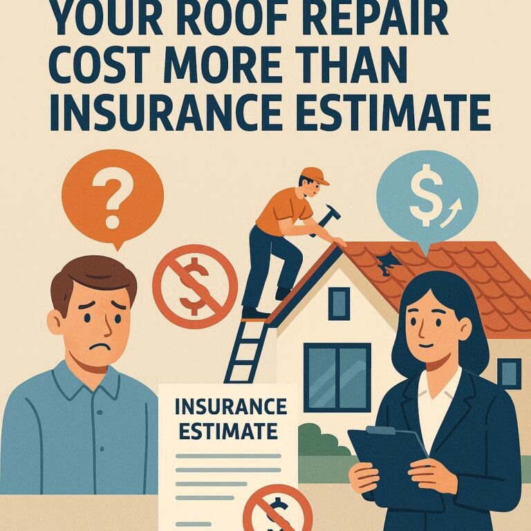 What to Do When Your Roof Repair Cost More Than Insurance Estimate