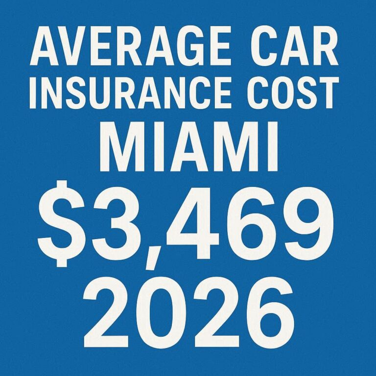 Average Car Insurance Cost Miami for 2026