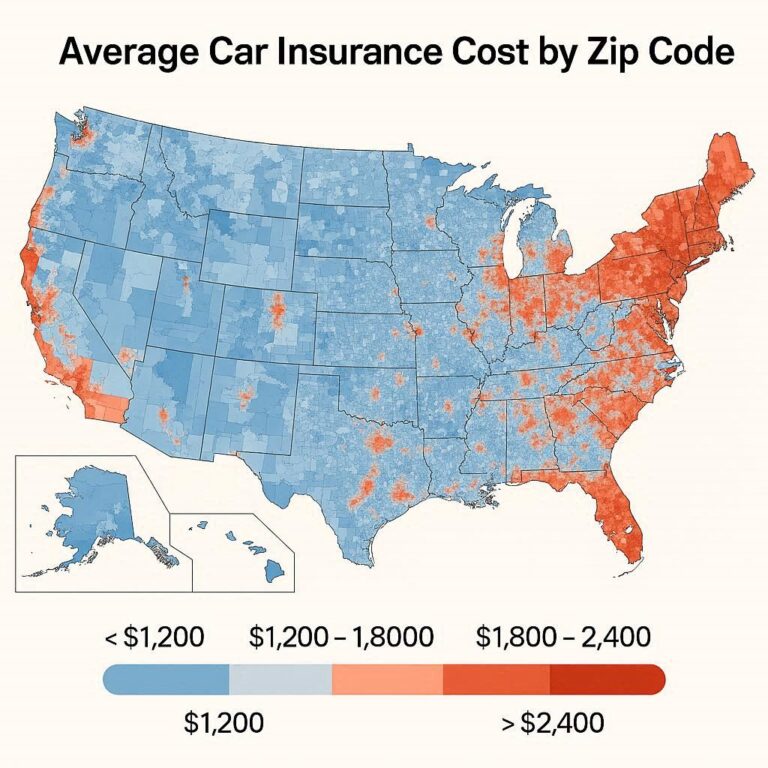 Average Car Insurance Cost by Zip Code Across the United States