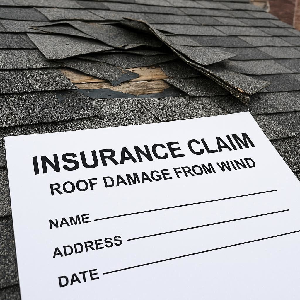Roof Damage from Wind Insurance Claim