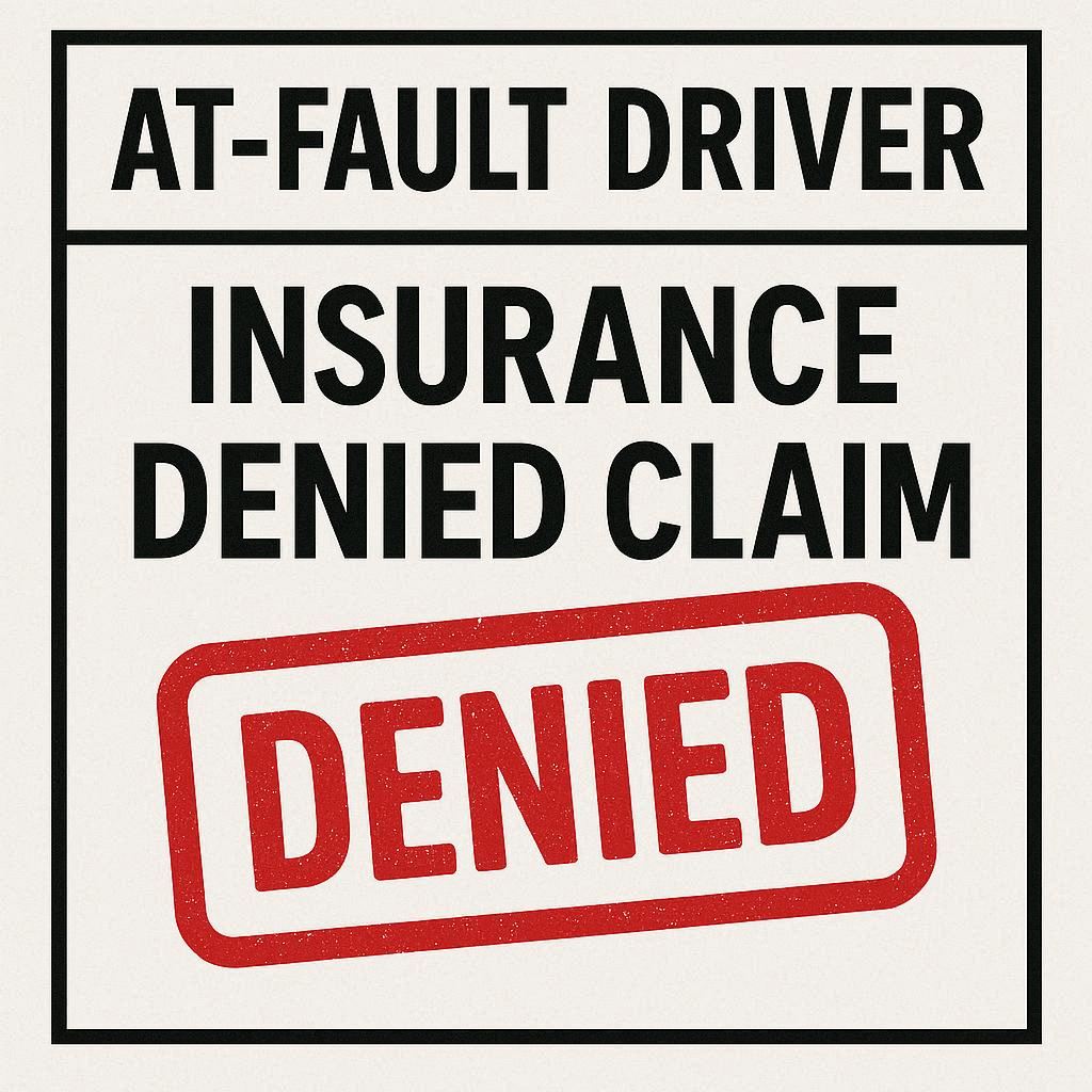 at fault driver insurance denied claim