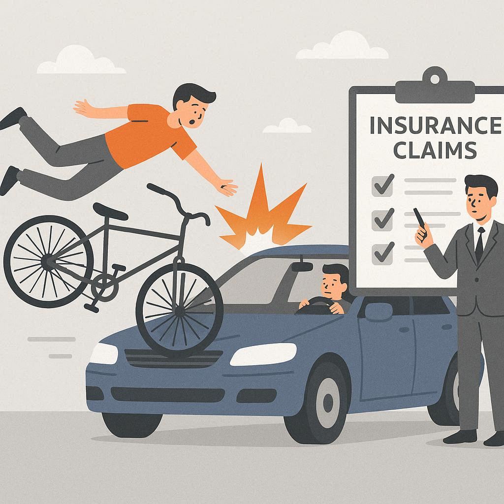 bicycle hits car insurance claims​