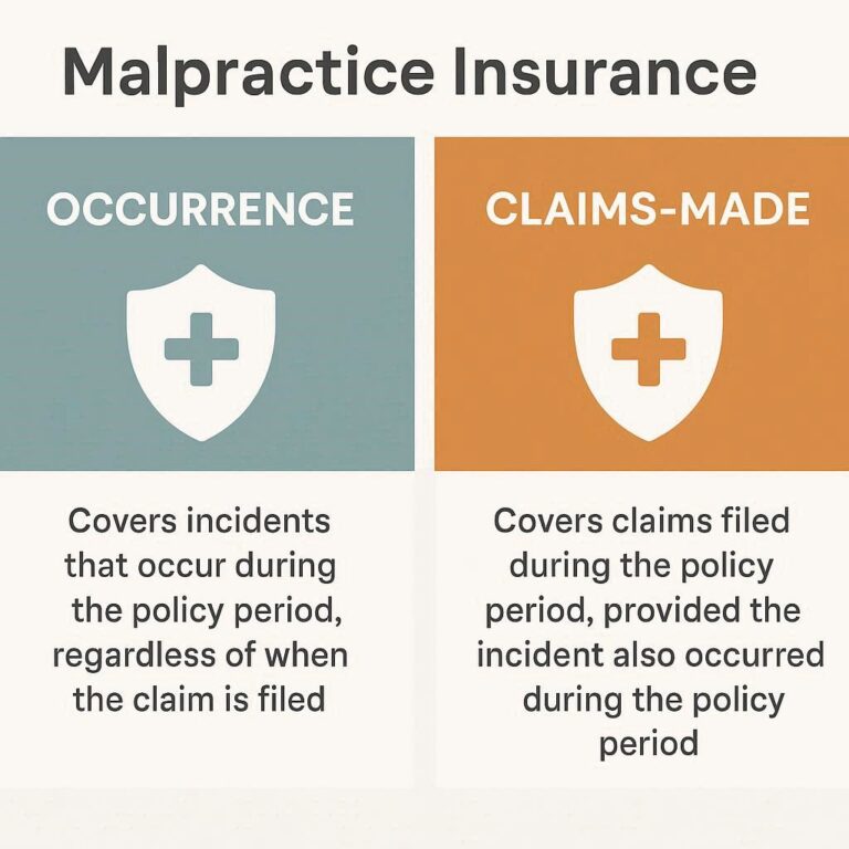 difference between occurrence and claims made malpractice insurance