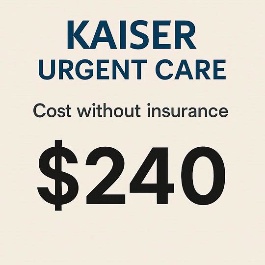 kaiser urgent care cost without insurance