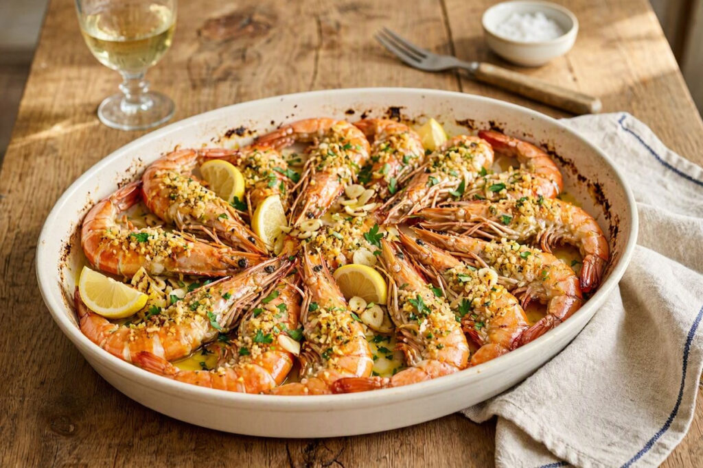 Gamberoni al forno ricetta